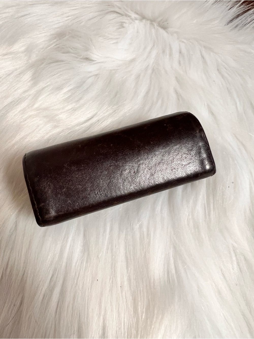 Vintage Coach Dark Brown Leather mirrored lipstick Case - Picture 4 of 6